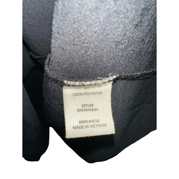 Womens Short Sleeve Button Dress Small Belted Black Pinup Goth Dark Academia - Picture 9 of 16